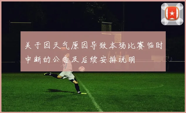 关于因天气原因导致本场比赛临时中断的公告及后续安排说明